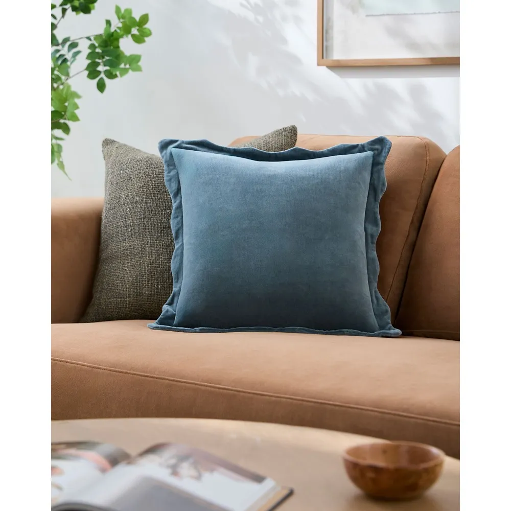 Stella Scallop Throw Pillow - Dark Blue, Cotton