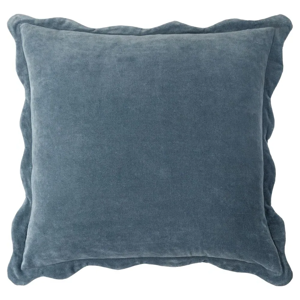 Stella Scallop Throw Pillow - Dark Blue, Cotton