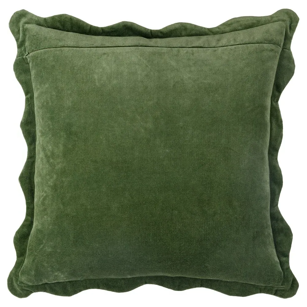 Stella Scallop Throw Pillow - Green, Cotton