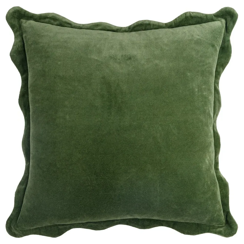 Stella Scallop Throw Pillow - Green, Cotton