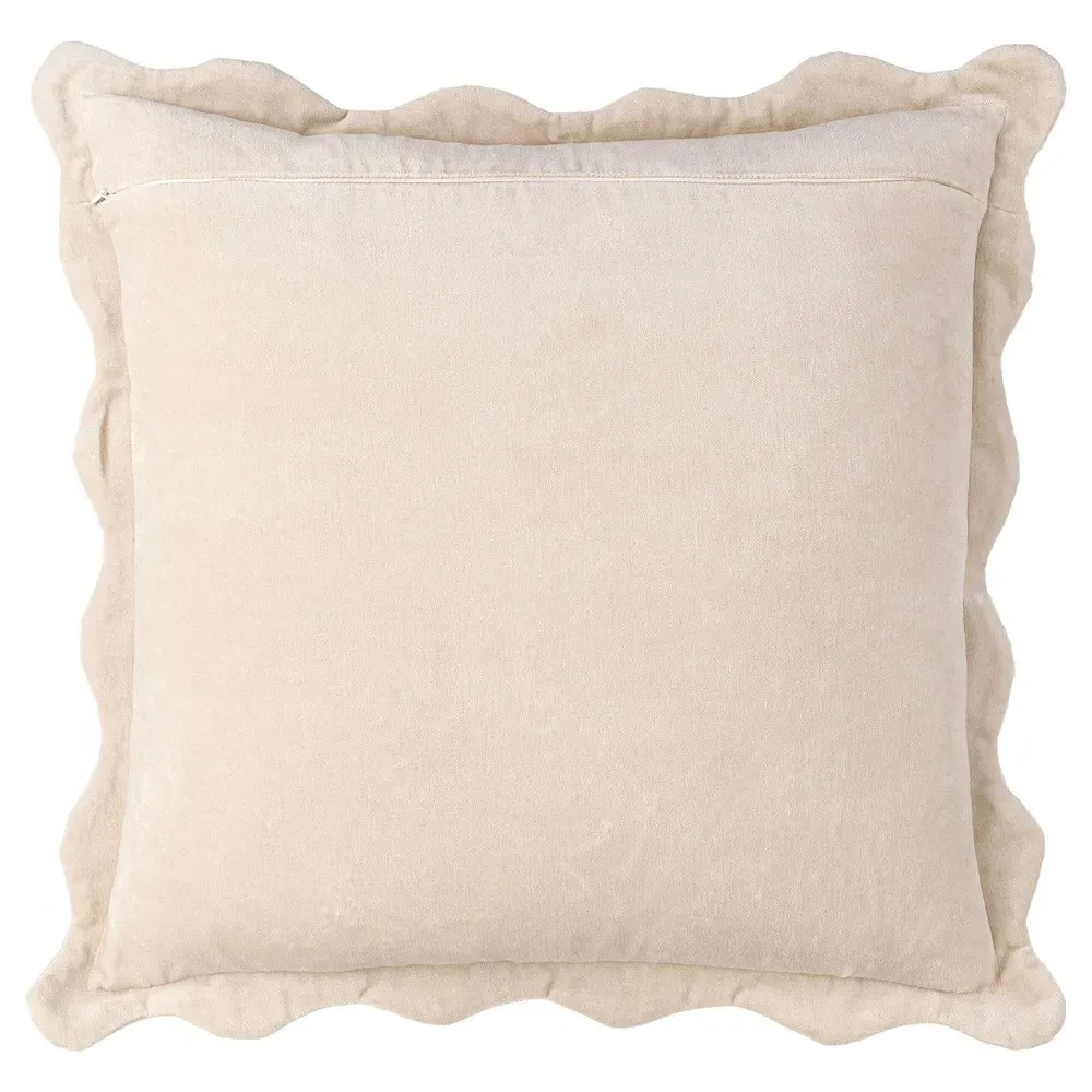 Stella Scallop Throw Pillow - Light Beige, Cotton