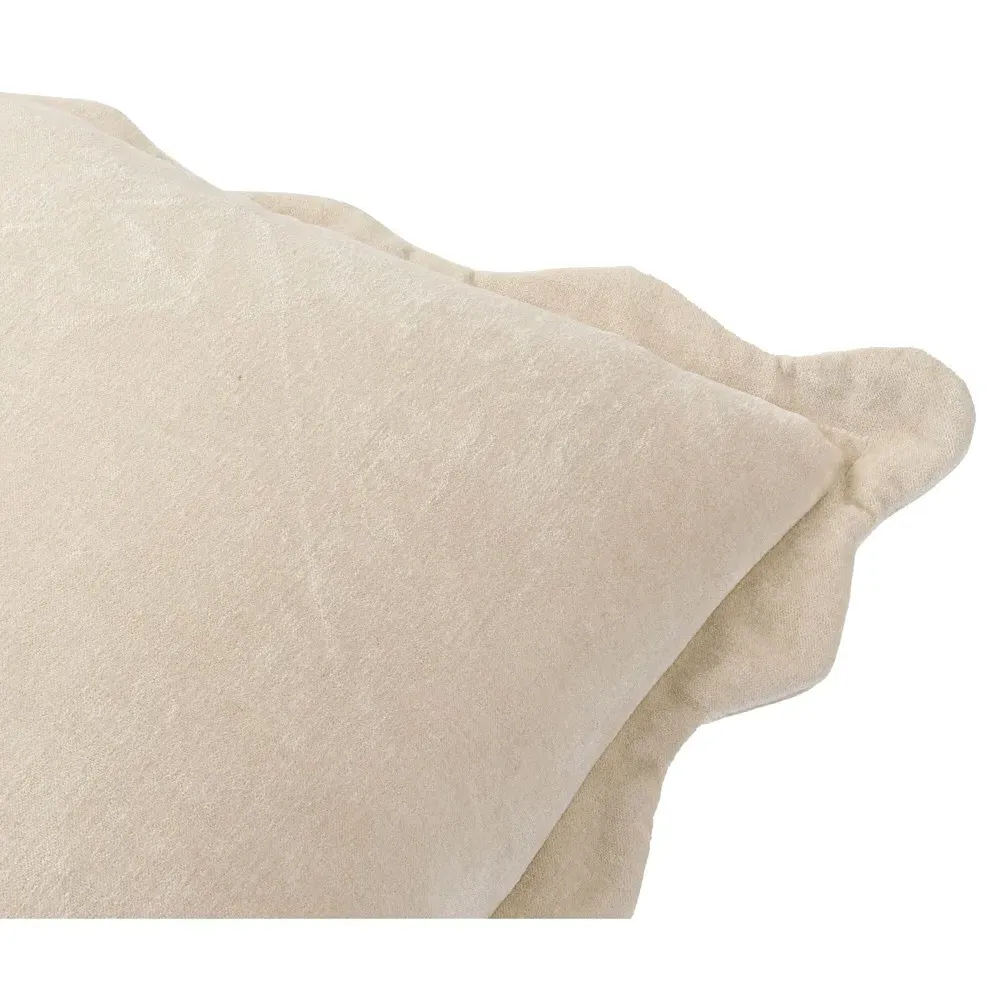 Stella Scallop Throw Pillow - Light Beige, Cotton
