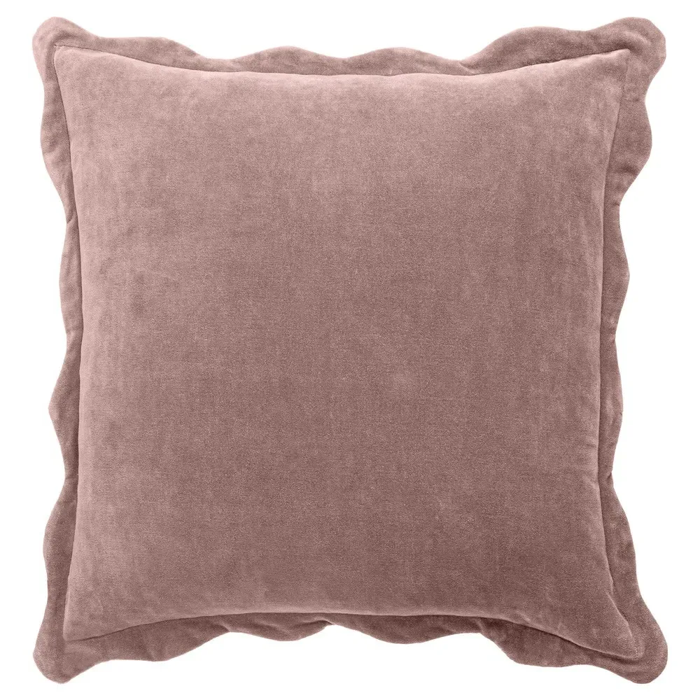 Stella Scallop Throw Pillow - Mauve, Cotton