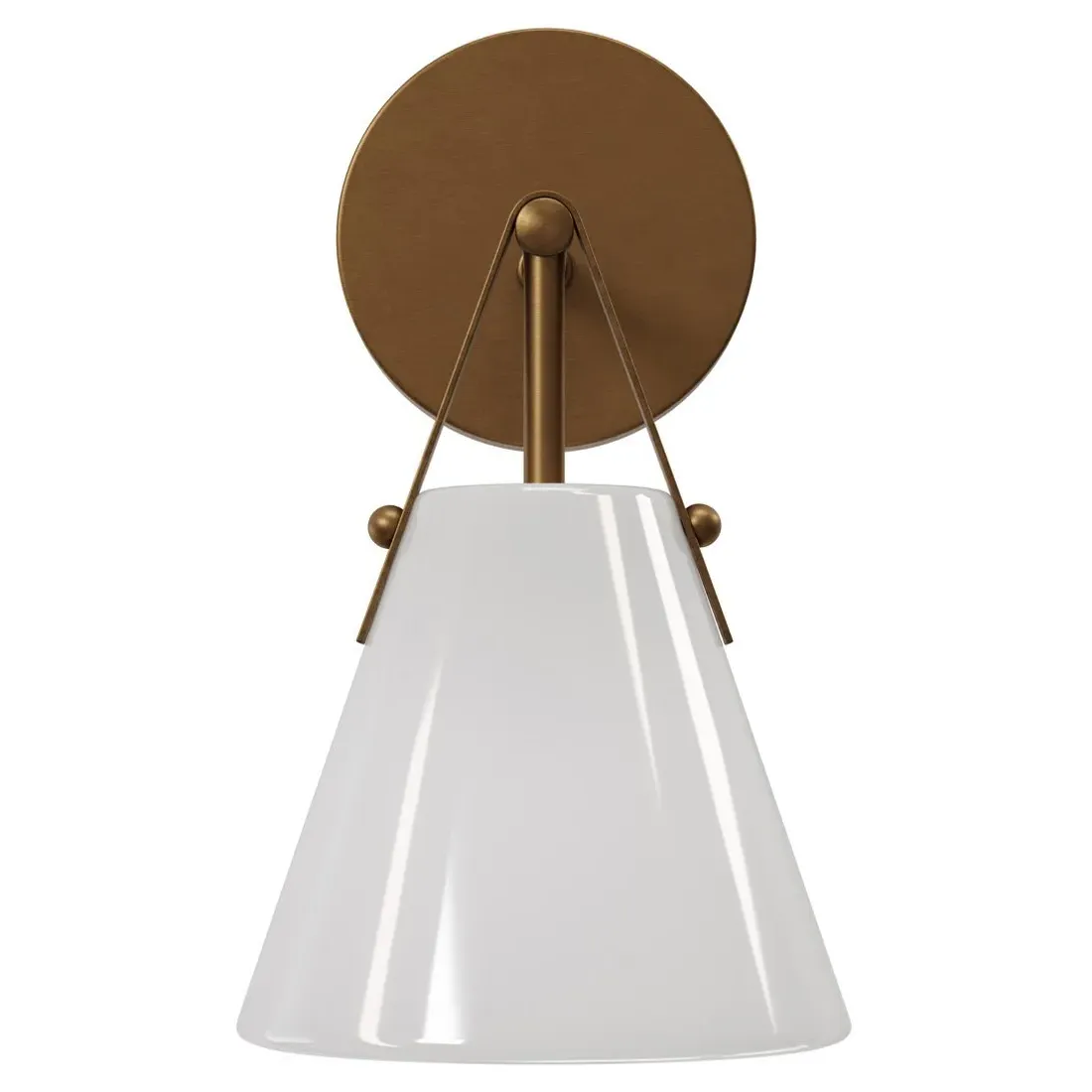 Stellan Bath Wall Sconce - White, Antique Brass
