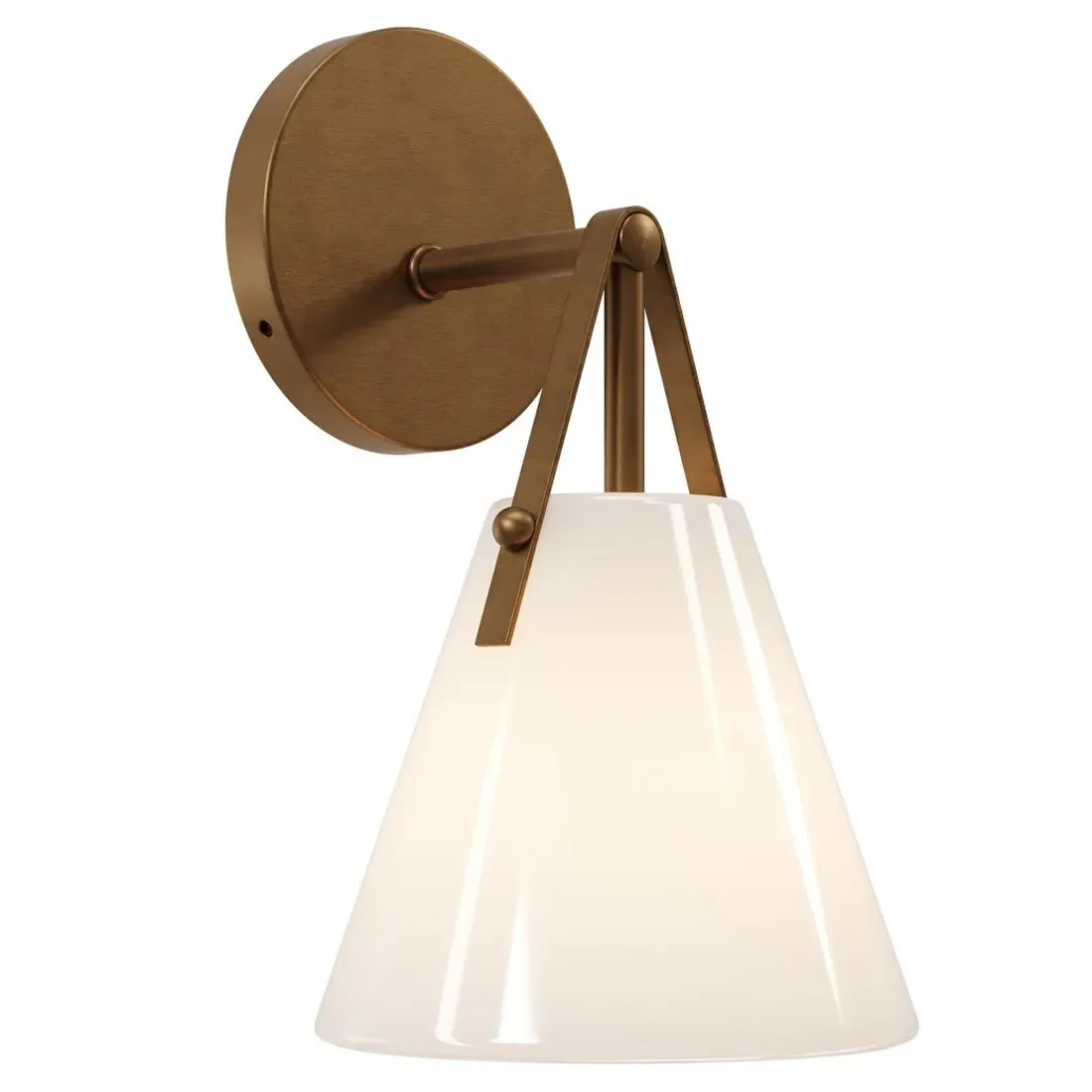 Stellan Bath Wall Sconce - White, Antique Brass