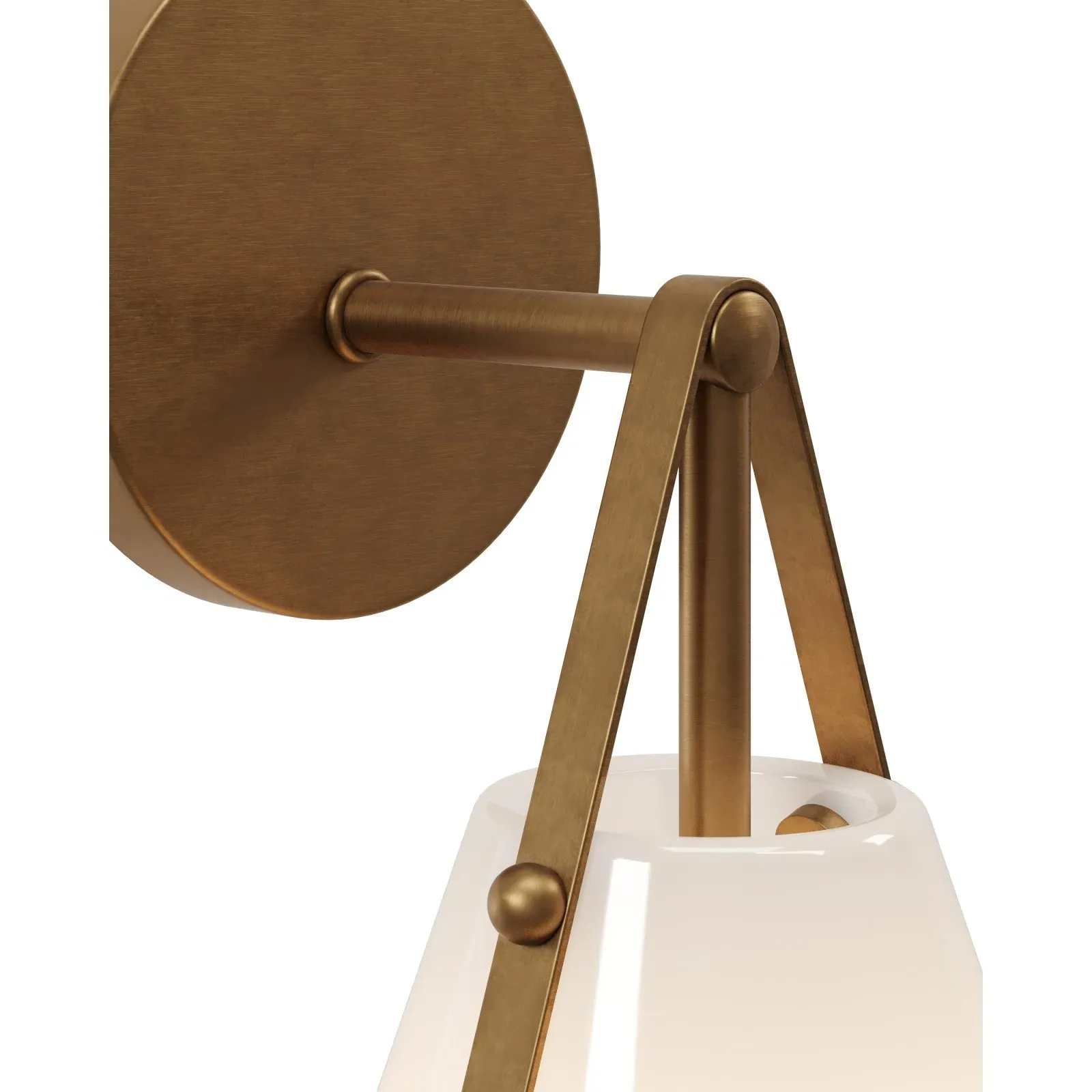 Stellan Bath Wall Sconce - White, Antique Brass