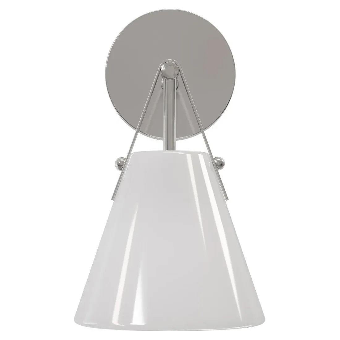 Stellan Bath Wall Sconce - White, Polished Nickel