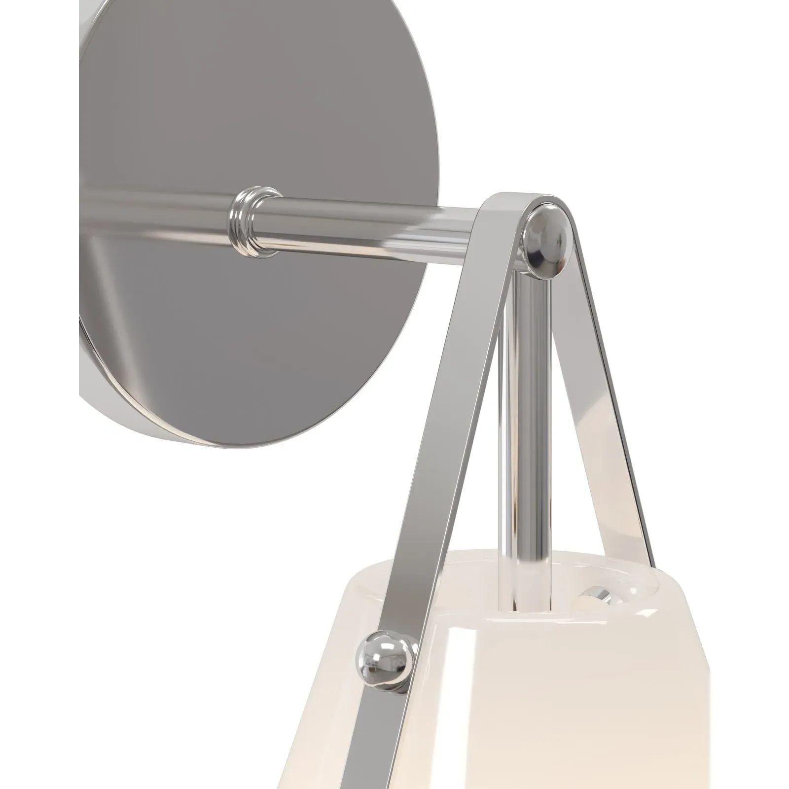 Stellan Bath Wall Sconce - White, Polished Nickel