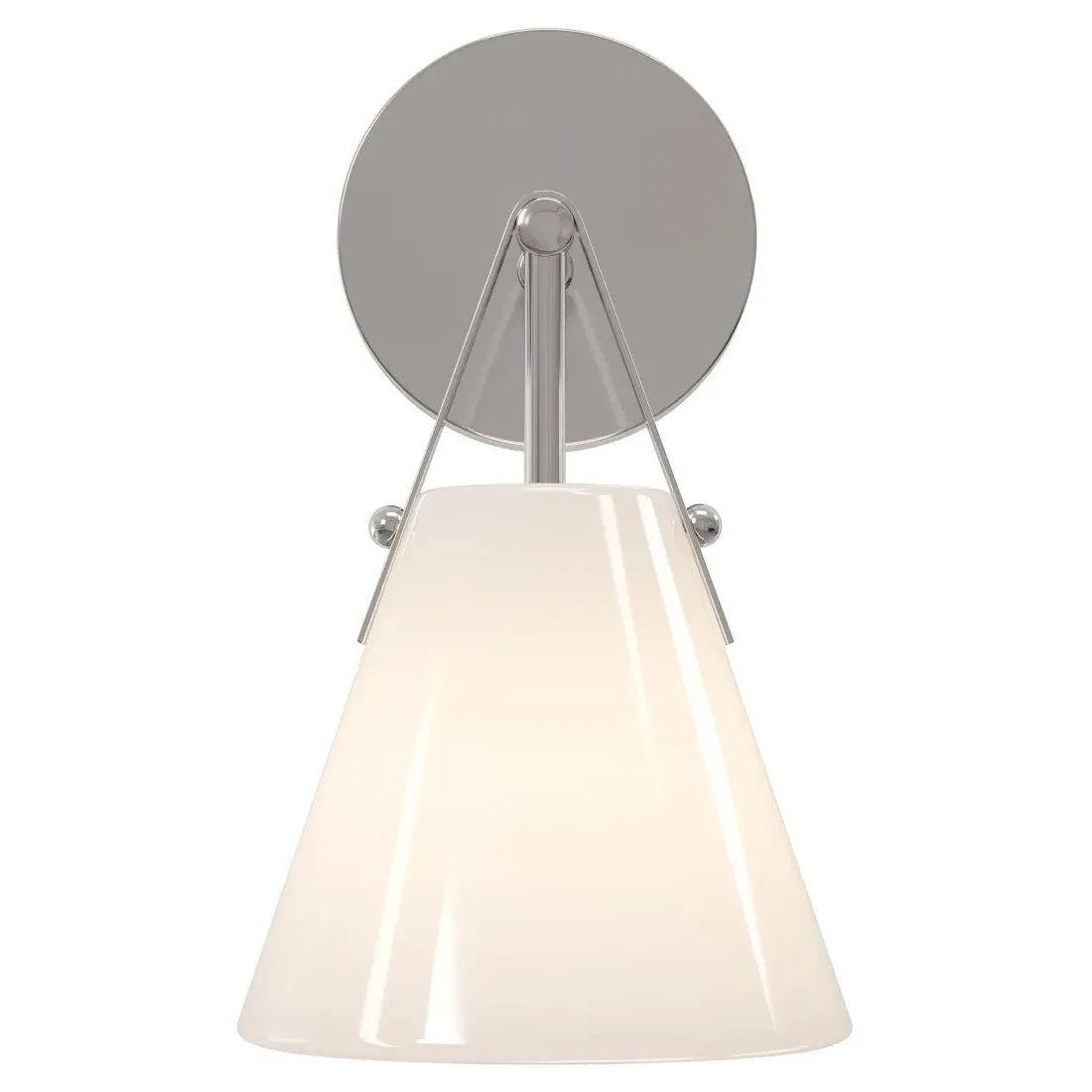 Stellan Bath Wall Sconce - White, Polished Nickel