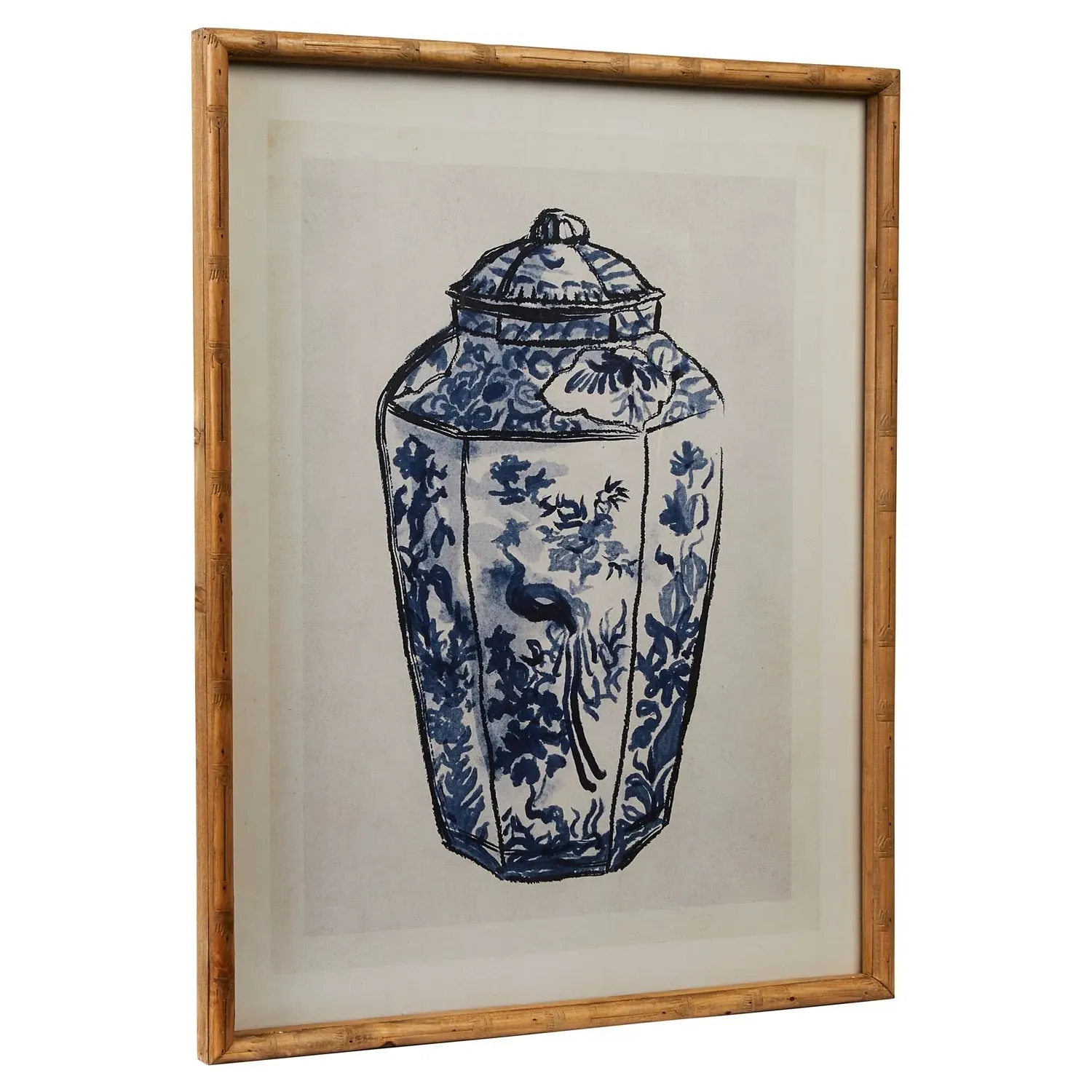 Stellan Ginger Jar Diptych Framed Illustration - Blue