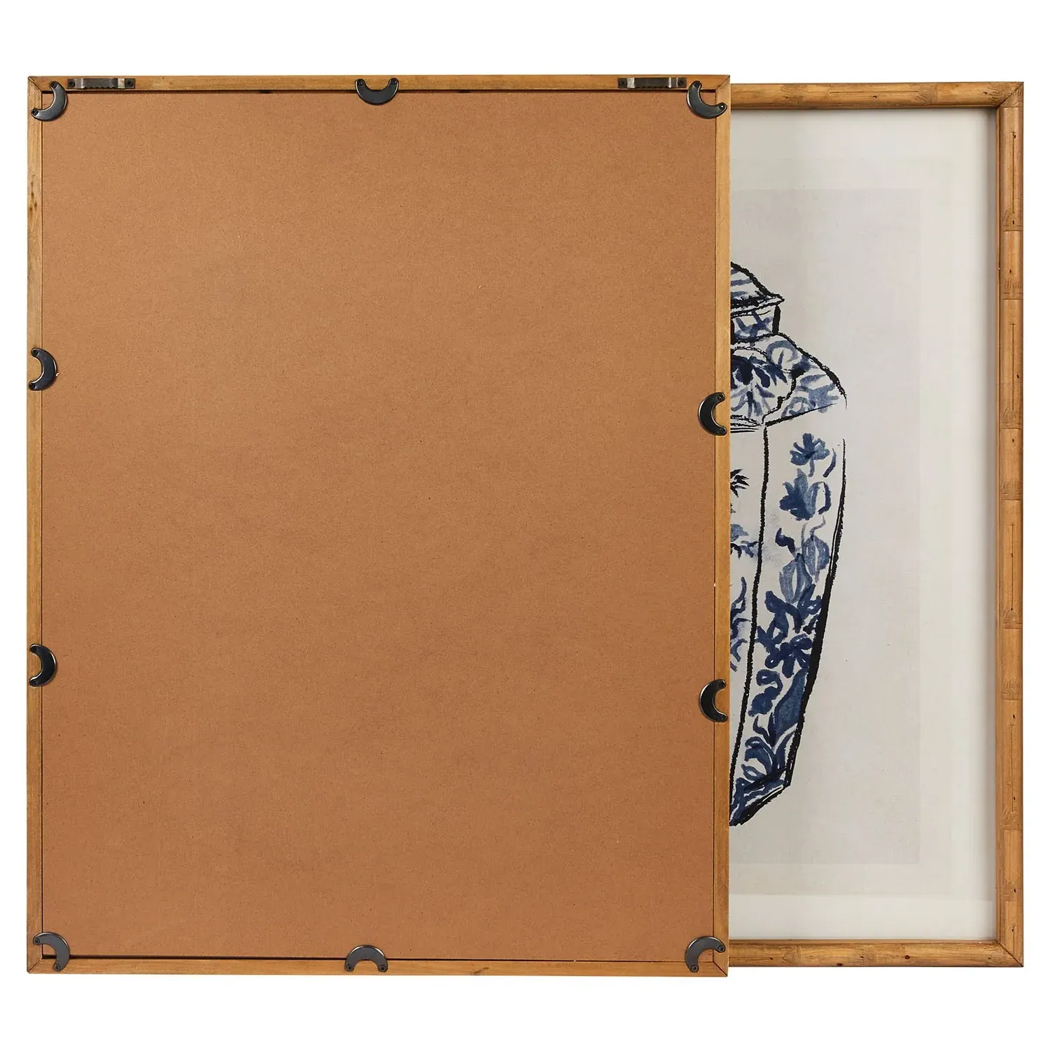 Stellan Ginger Jar Diptych Framed Illustration - Blue