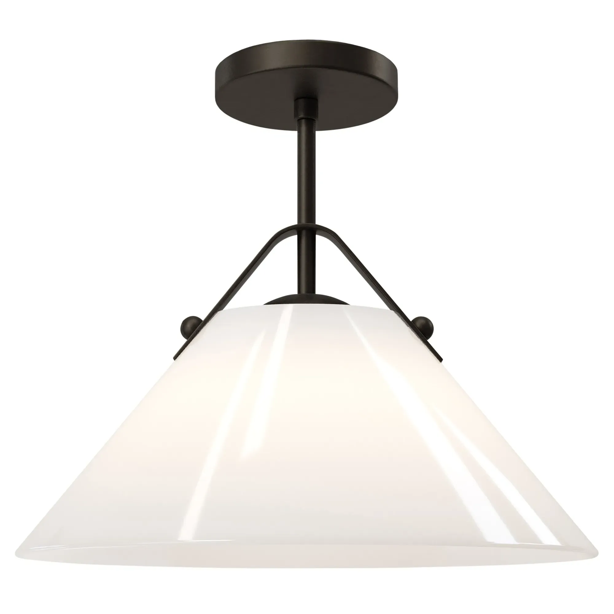 Stellan Round Pendant Light - White, Oil Rubbed Bronze