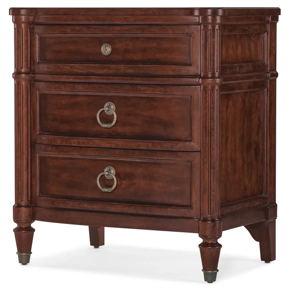 Steph Nightstand - Cherry Brown, Cherry Wood