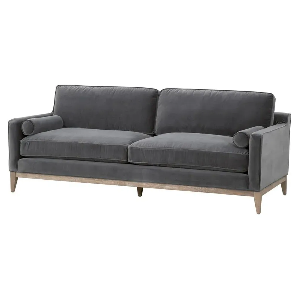 Stephanie 87" Sofa - Grey, Oak