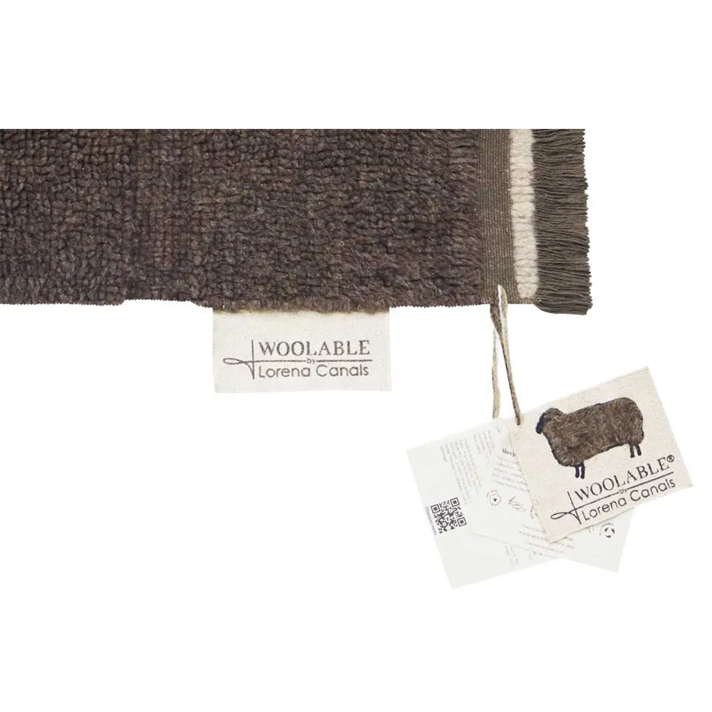 Steppe 2'7"x4'7" Solid Washable Rug - Brown, Wool