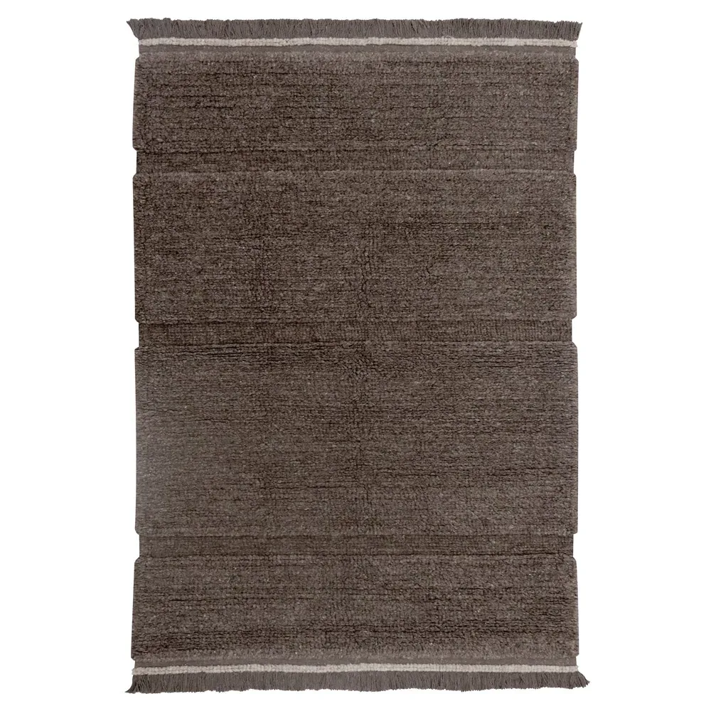 Steppe 2'7"x4'7" Solid Washable Rug - Brown, Wool