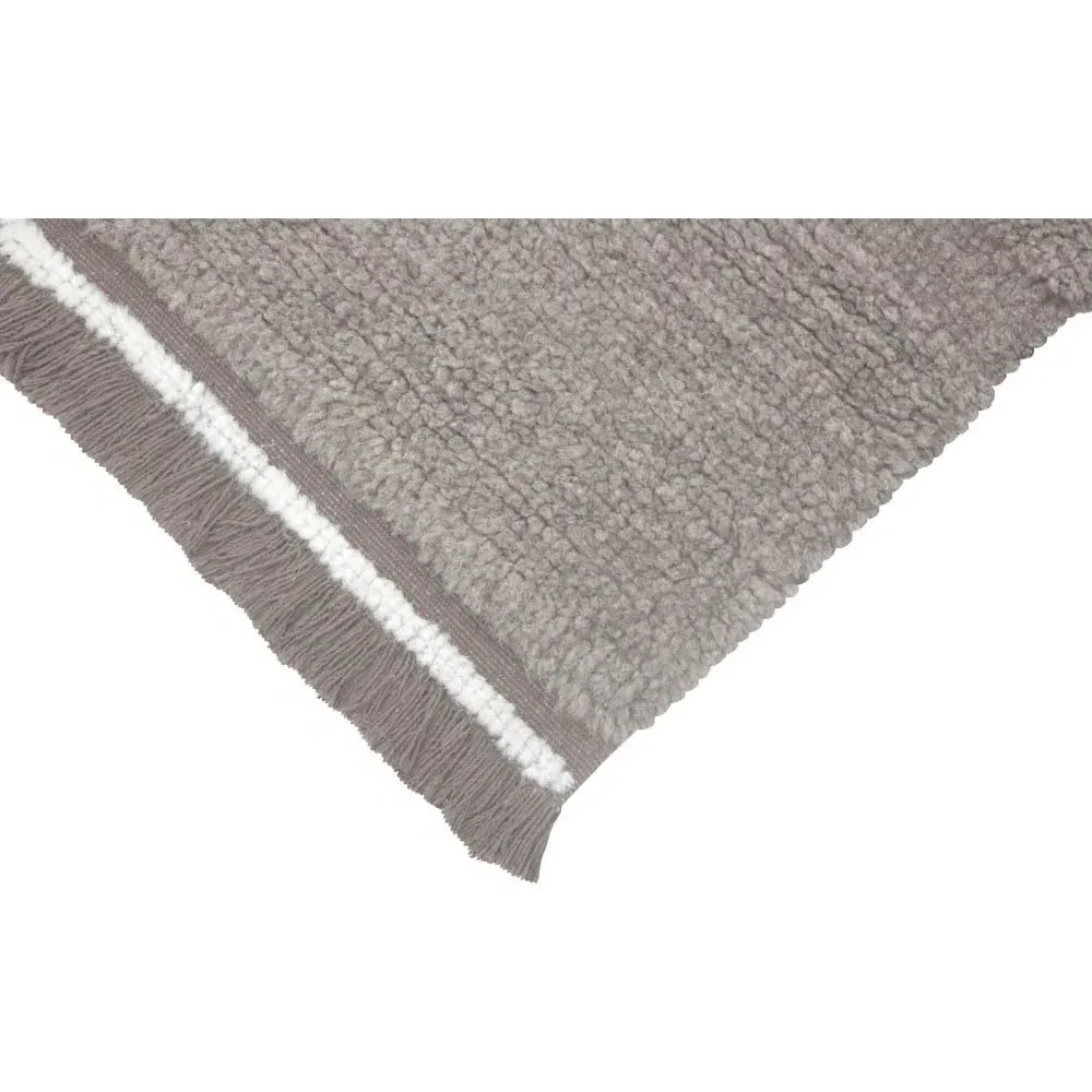 Steppe 2'7"x4'7" Solid Washable Rug - Grey, Wool