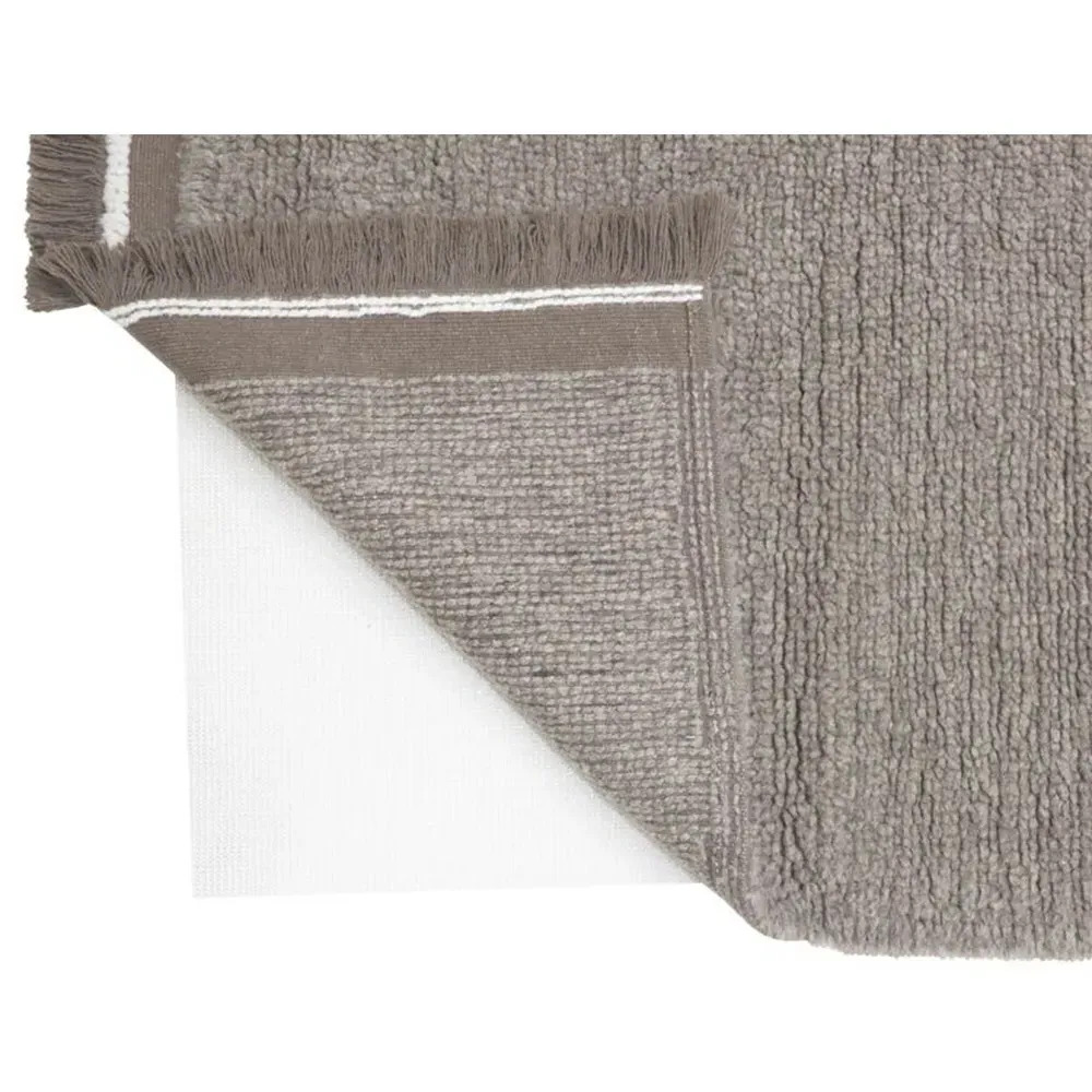 Steppe 2'7"x4'7" Solid Washable Rug - Grey, Wool