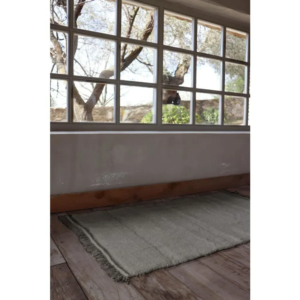 Steppe 2'7"x4'7" Solid Washable Rug - Grey, Wool