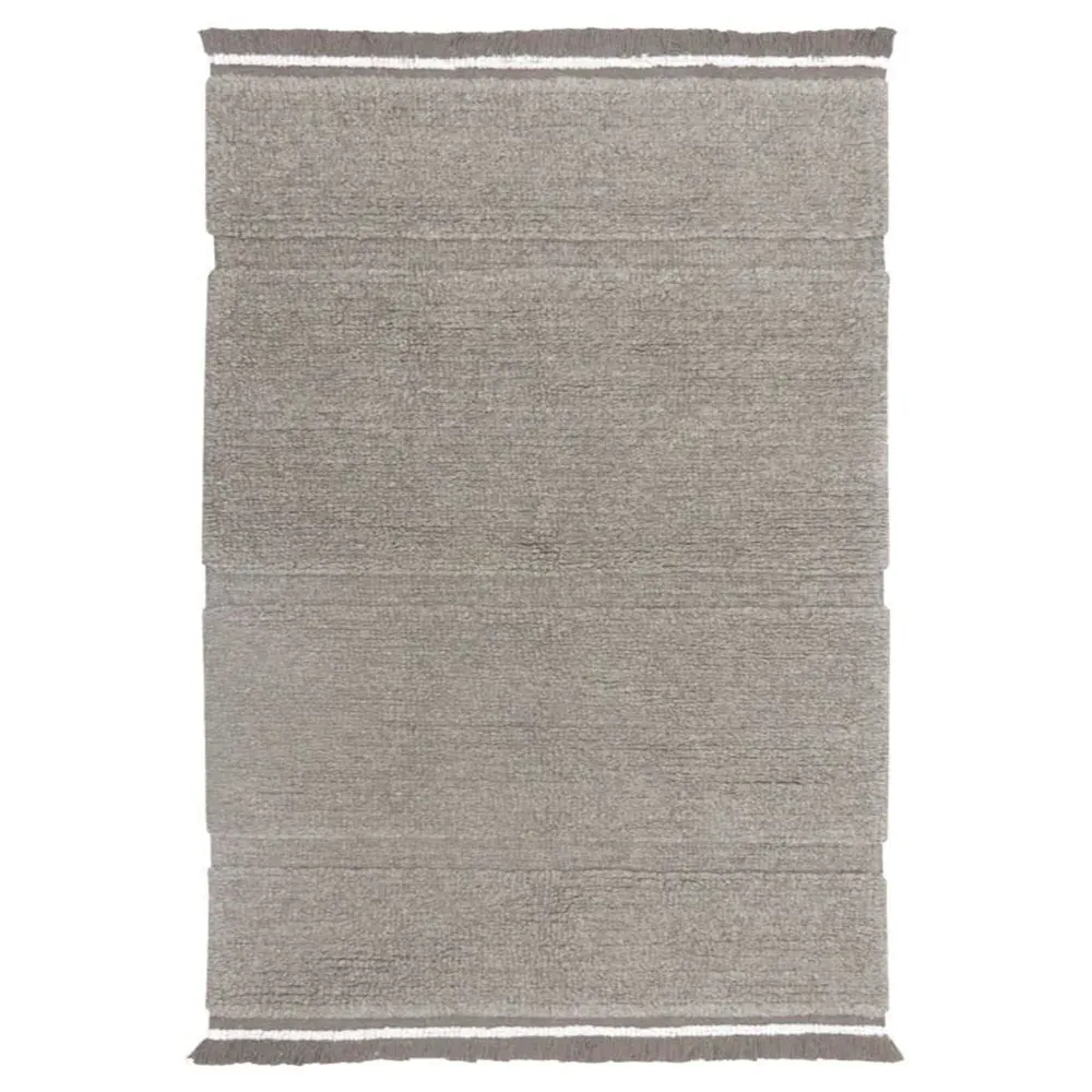 Steppe 2'7"x4'7" Solid Washable Rug - Grey, Wool