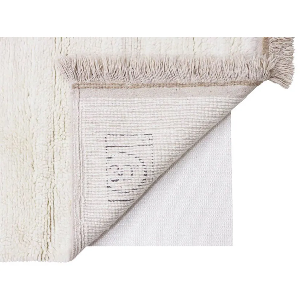 Steppe 2'7"x4'7" Solid Washable Rug - White, Wool