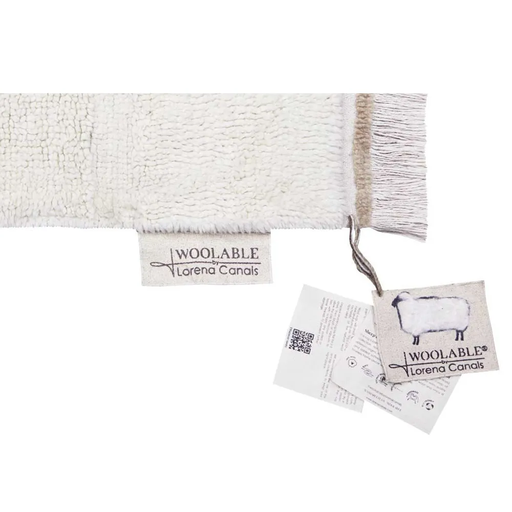 Steppe 2'7"x4'7" Solid Washable Rug - White, Wool