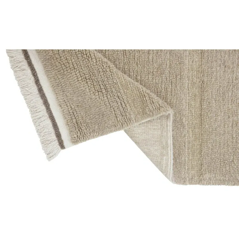 Steppe 2'7"x7'6" Solid Washable Rug - Beige, Wool