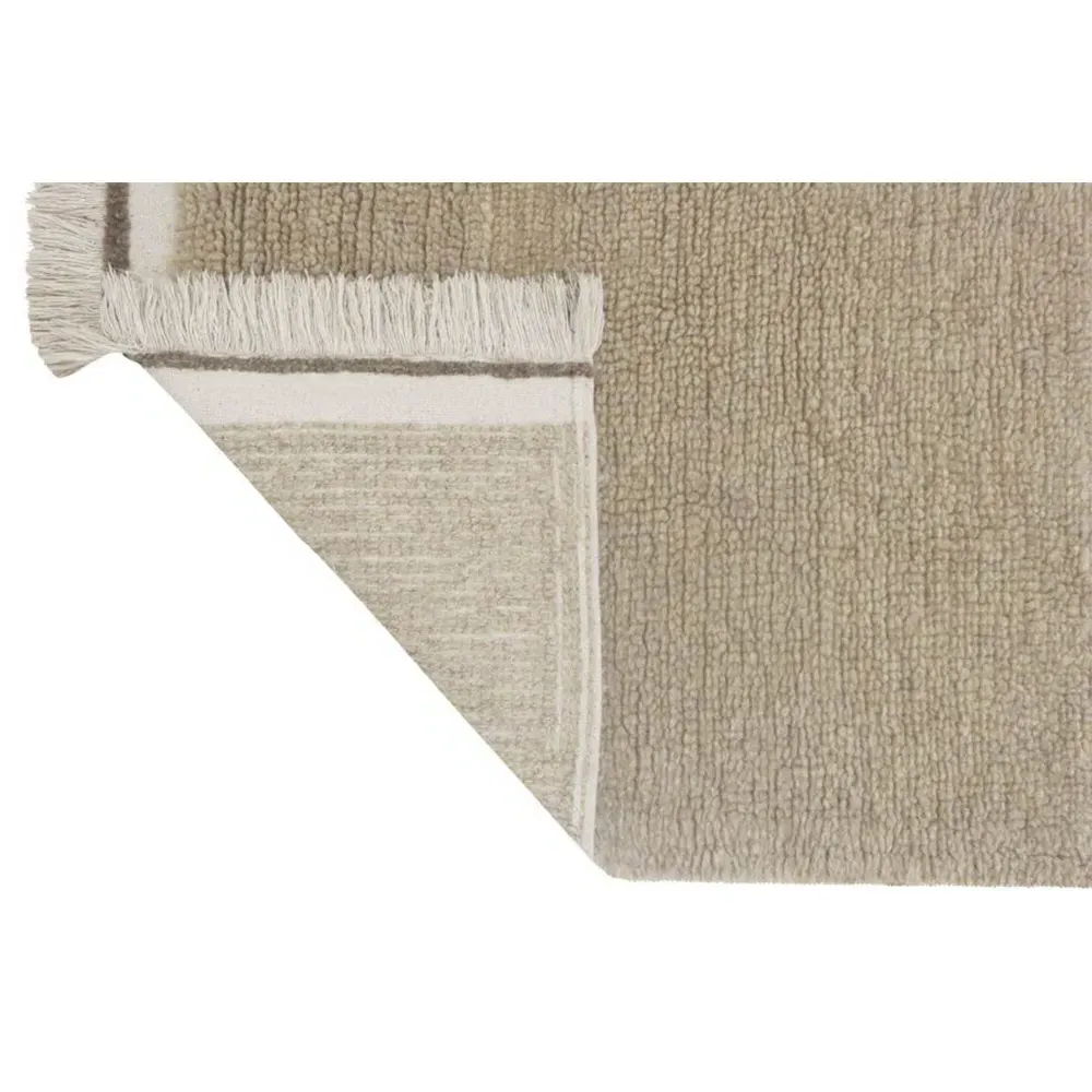Steppe 2'7"x7'6" Solid Washable Rug - Beige, Wool
