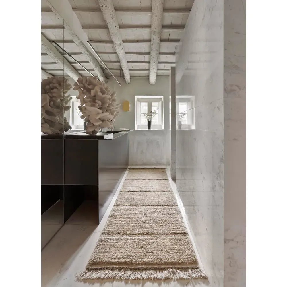 Steppe 2'7"x7'6" Solid Washable Rug - Beige, Wool