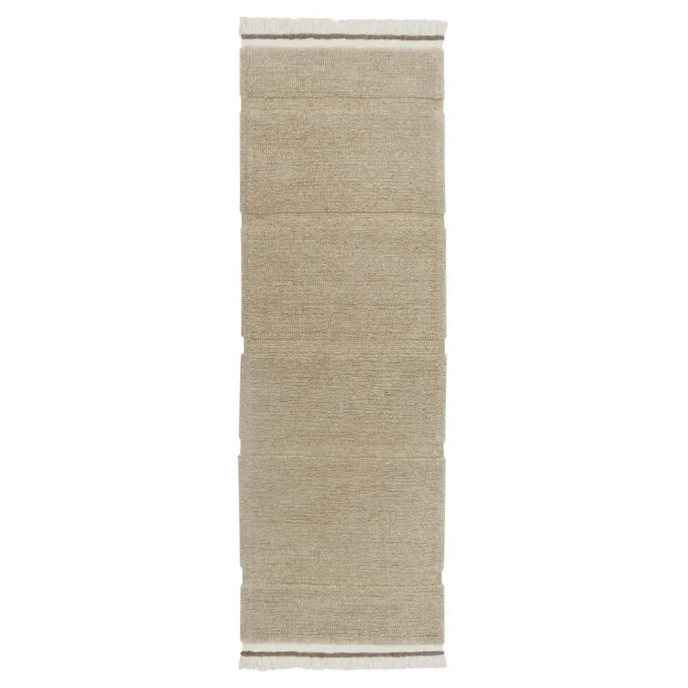 Steppe 2'7"x7'6" Solid Washable Rug - Beige, Wool