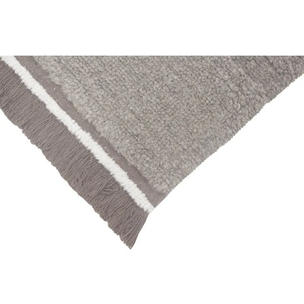 Steppe 2'7"x7'6" Solid Washable Rug - Grey, Wool