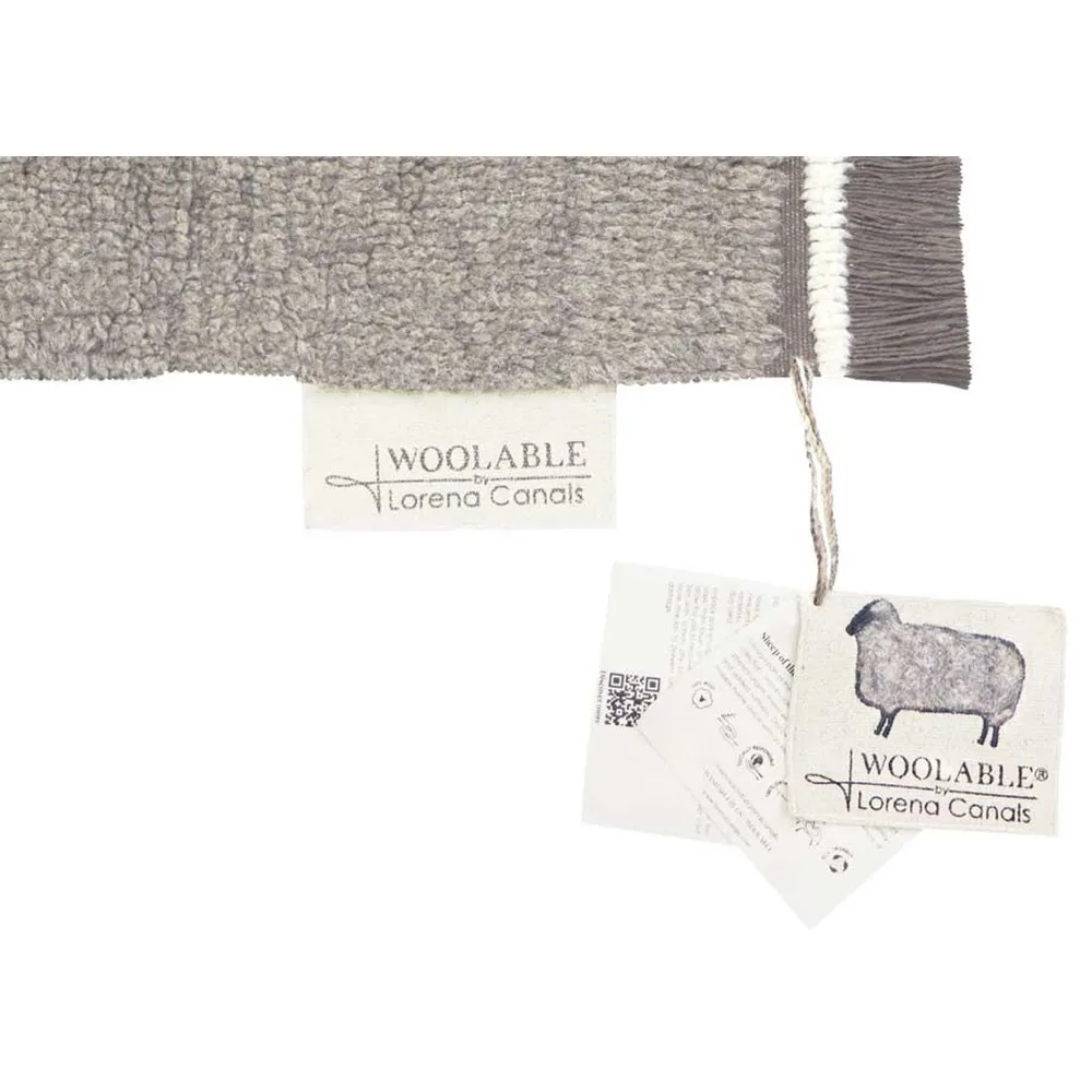 Steppe 2'7"x7'6" Solid Washable Rug - Grey, Wool