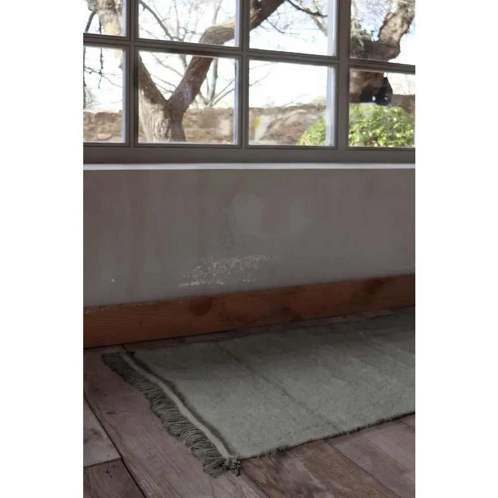 Steppe 2'7"x7'6" Solid Washable Rug - Grey, Wool