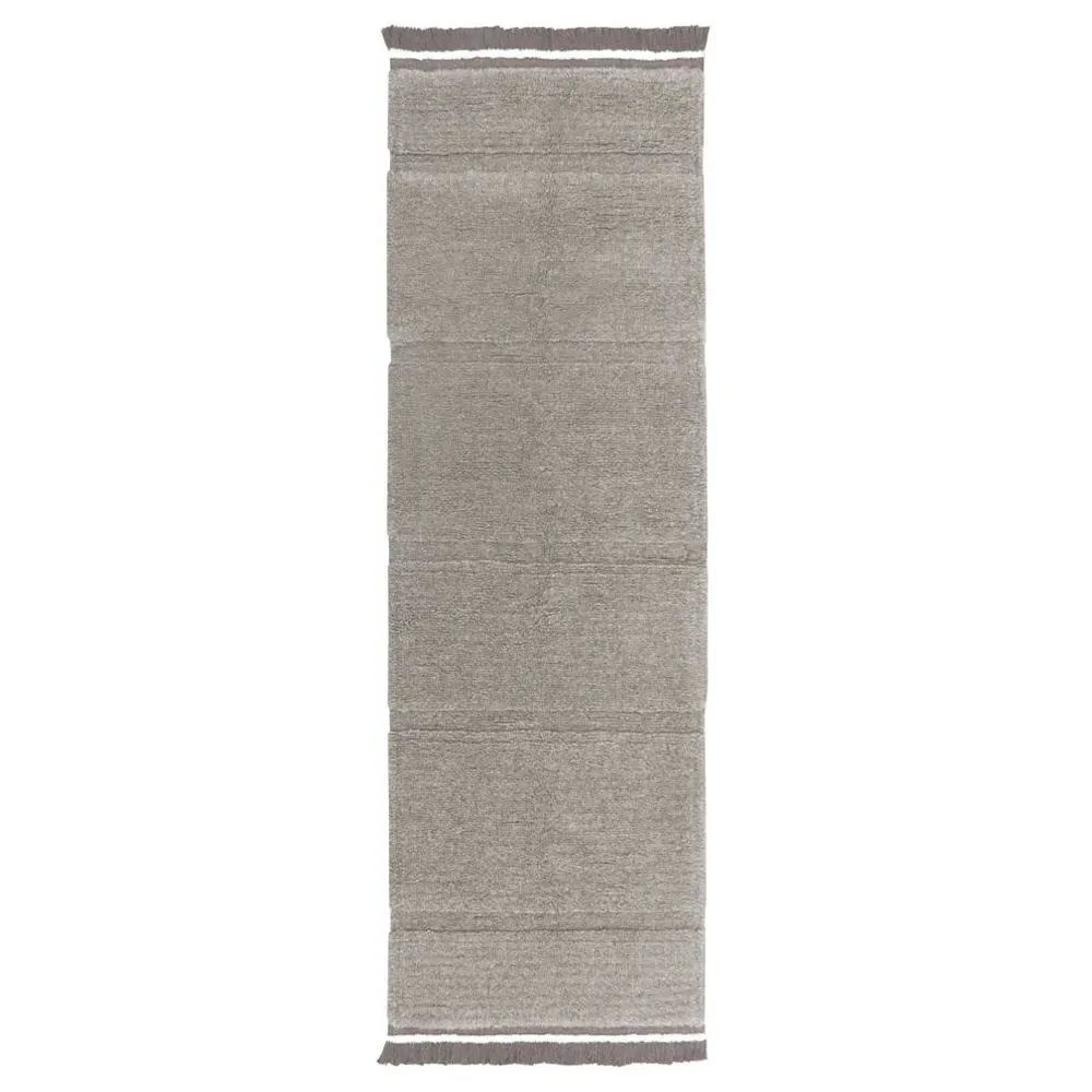 Steppe 2'7"x7'6" Solid Washable Rug - Grey, Wool