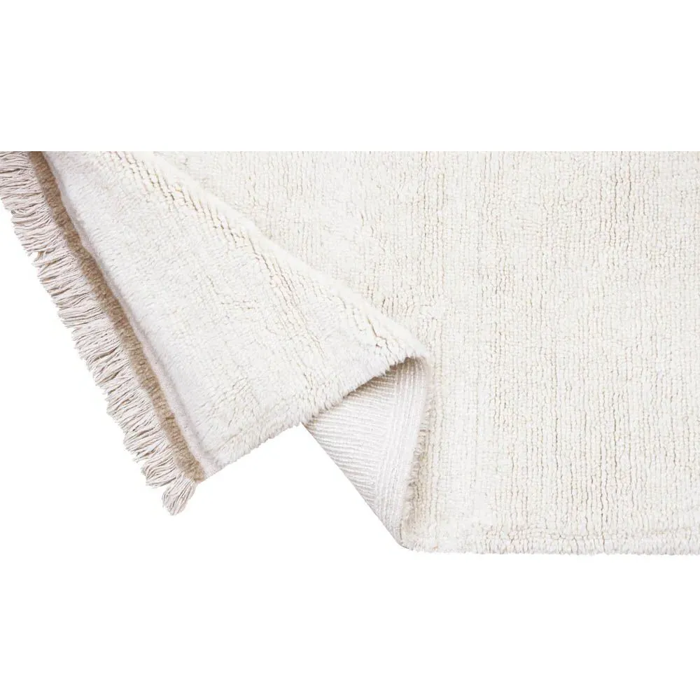 Steppe 2'7"x7'6" Solid Washable Rug - White, Wool