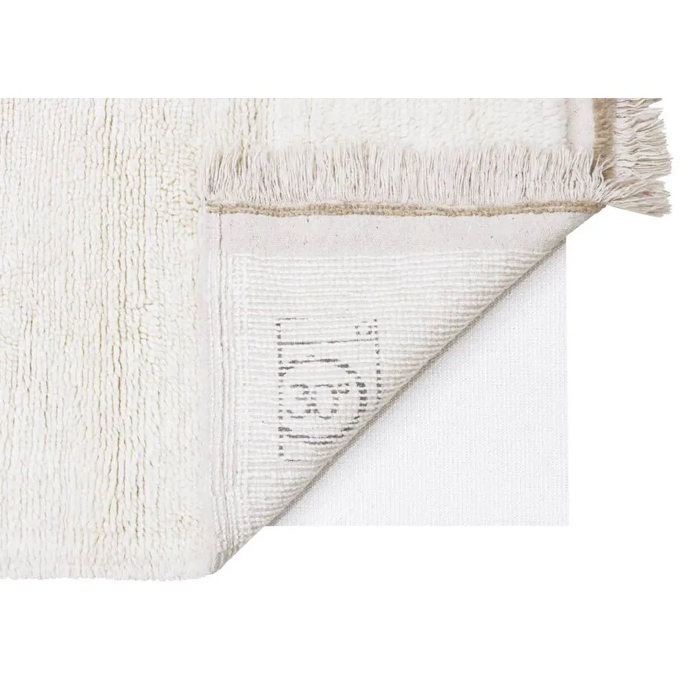 Steppe 2'7"x7'6" Solid Washable Rug - White, Wool