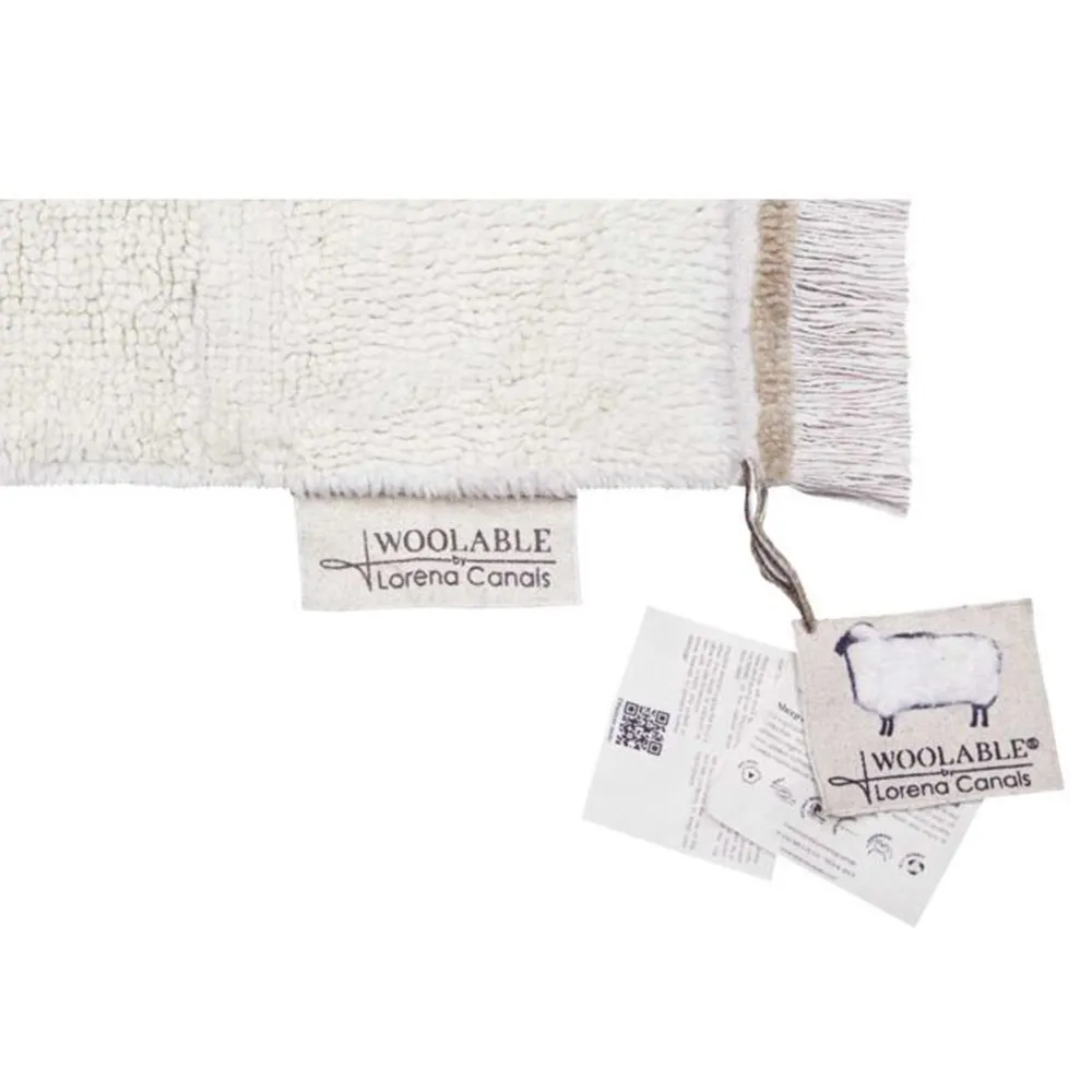 Steppe 2'7"x7'6" Solid Washable Rug - White, Wool