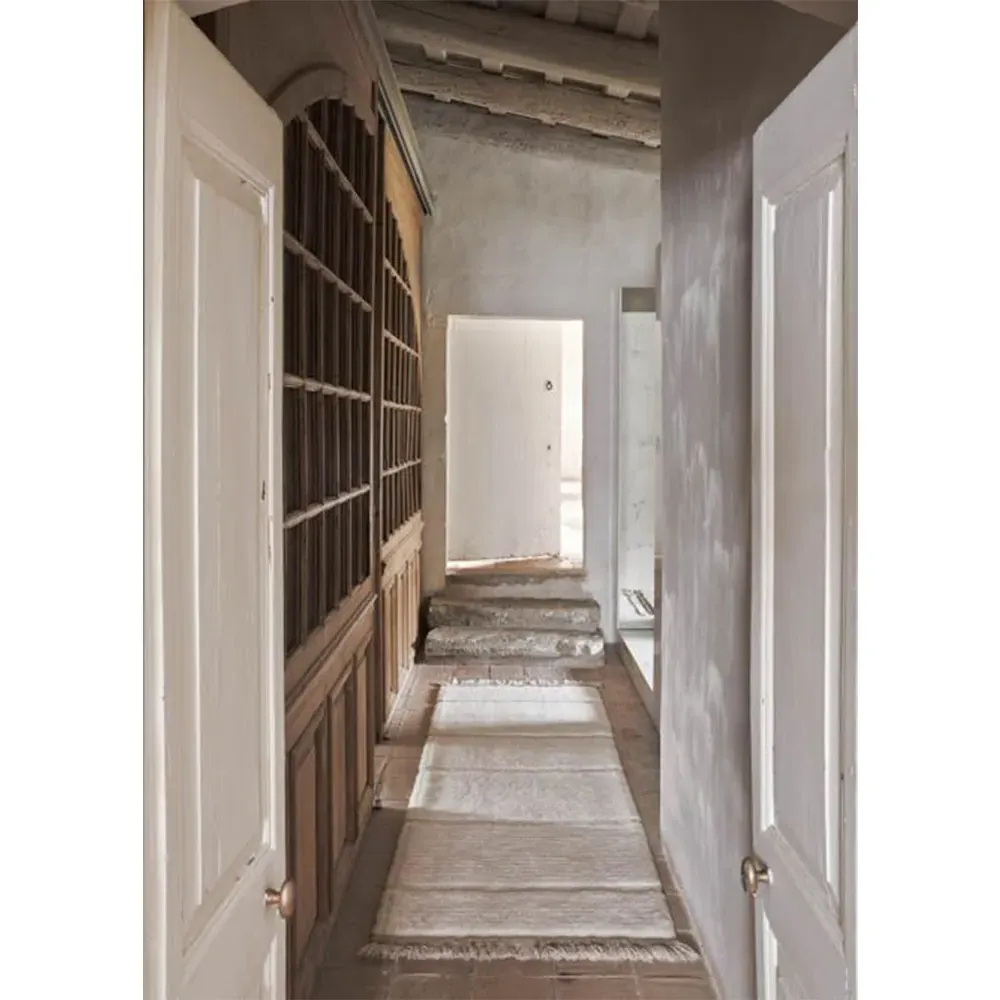 Steppe 2'7"x7'6" Solid Washable Rug - White, Wool