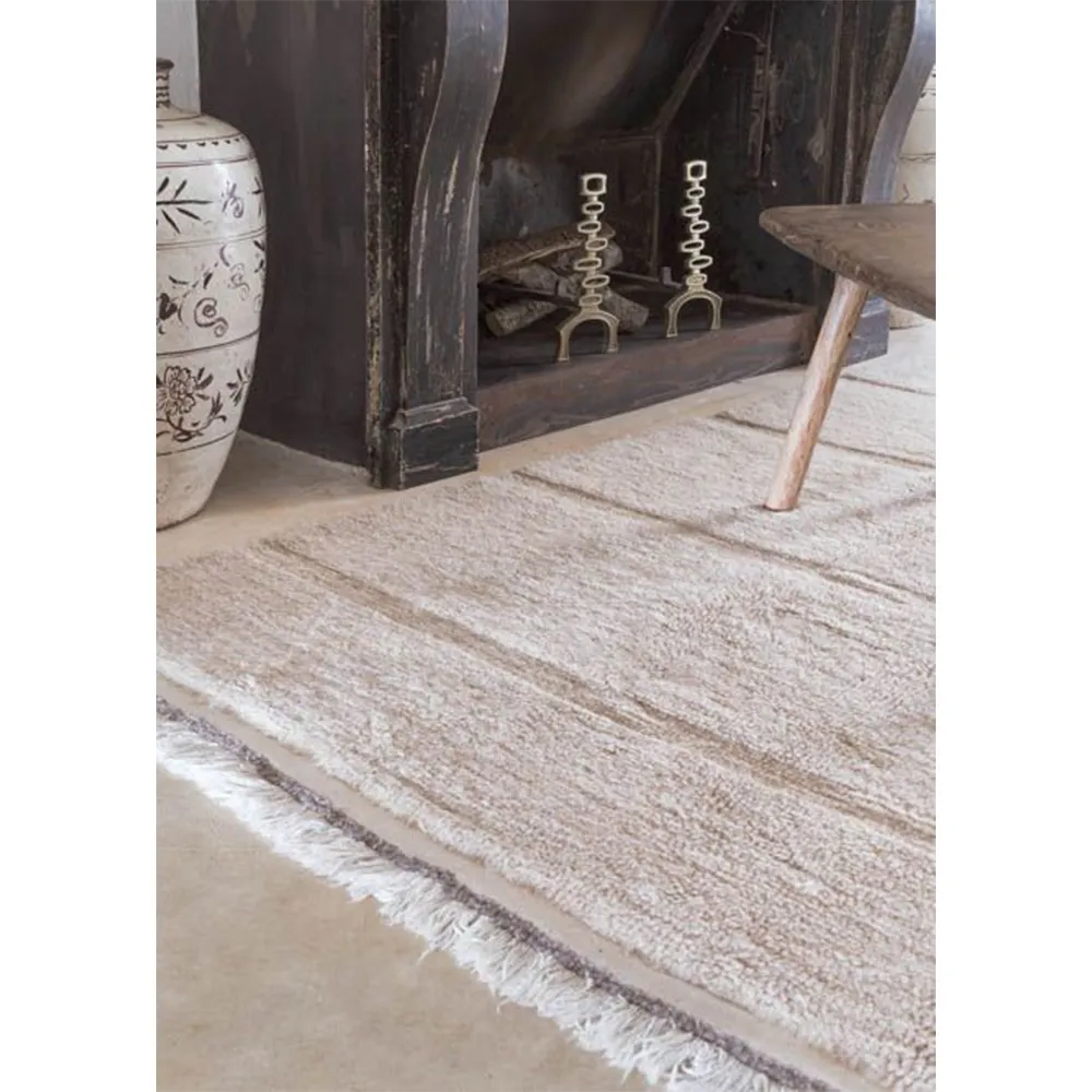 Steppe 2'7"x7'6" Solid Washable Rug - White, Wool