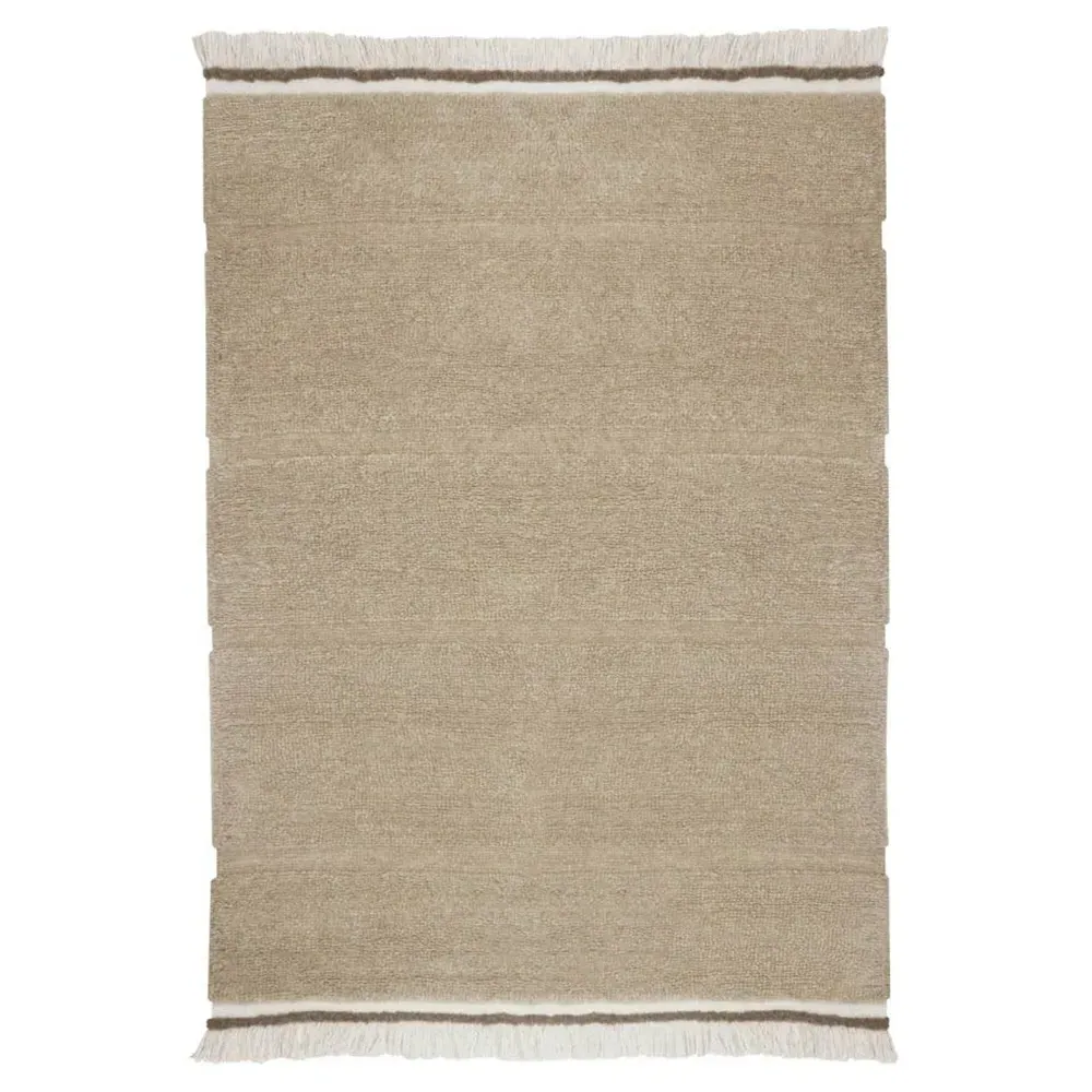 Steppe 4'x5'7" Solid Washable Rug - Beige, Wool