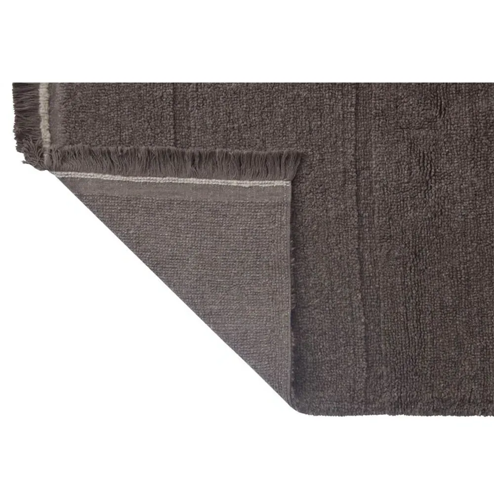 Steppe 4'x5'7" Solid Washable Rug - Brown, Wool