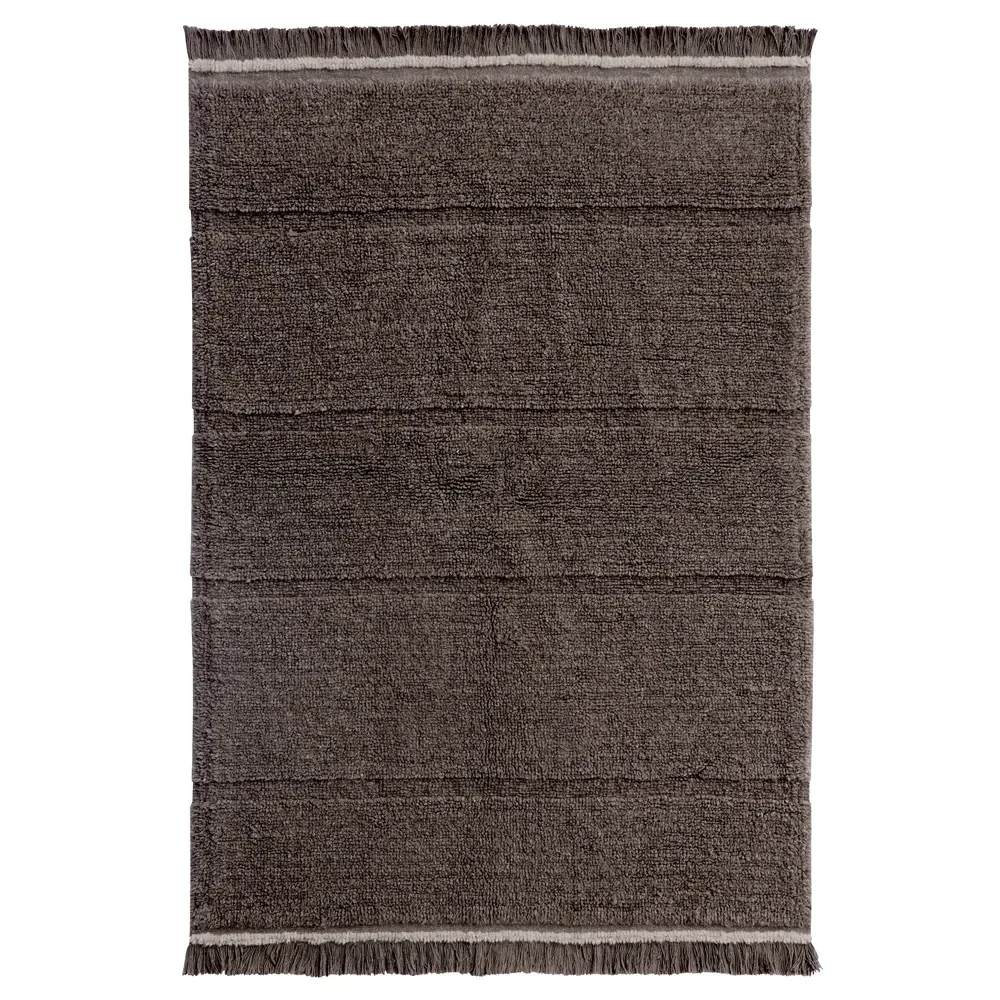 Steppe 4'x5'7" Solid Washable Rug - Brown, Wool
