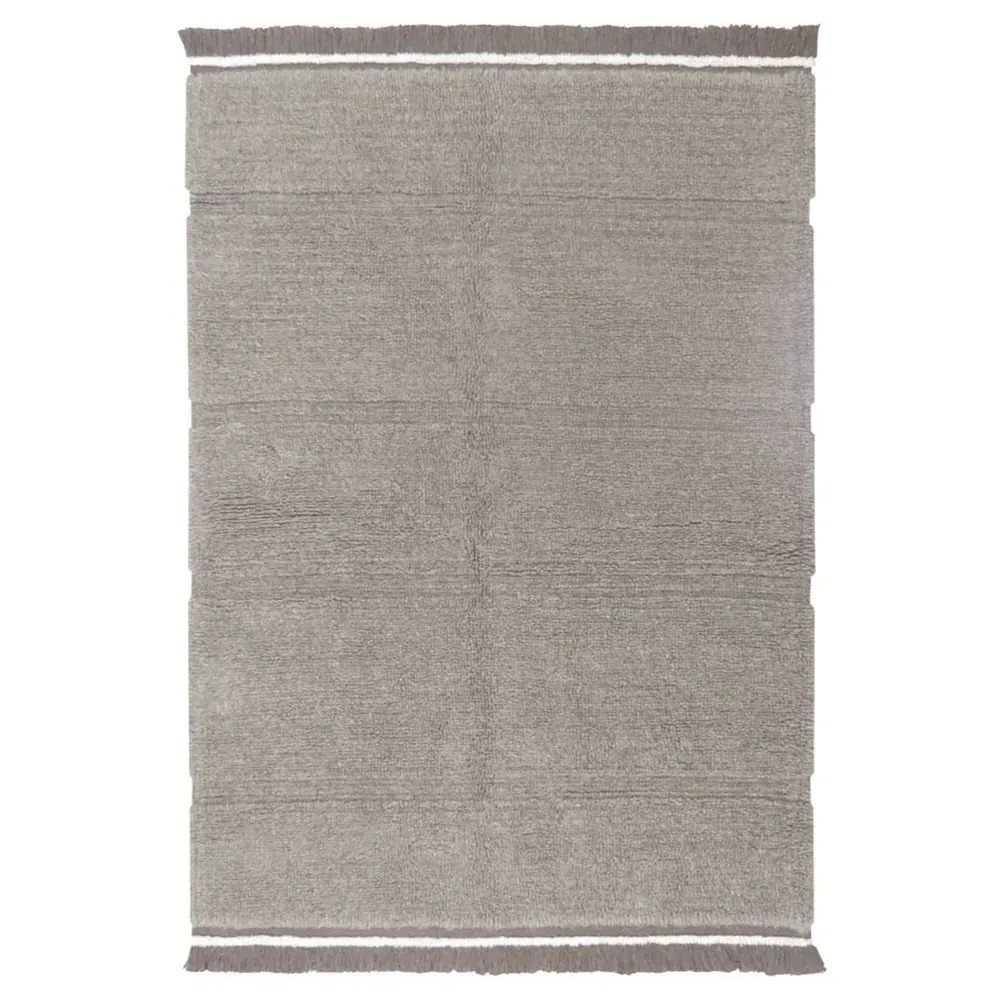 Steppe 4'x5'7" Solid Washable Rug - Grey, Wool
