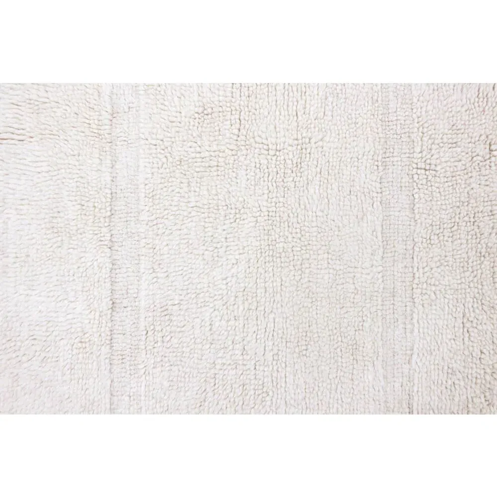 Steppe 4'x5'7" Solid Washable Rug - White, Wool