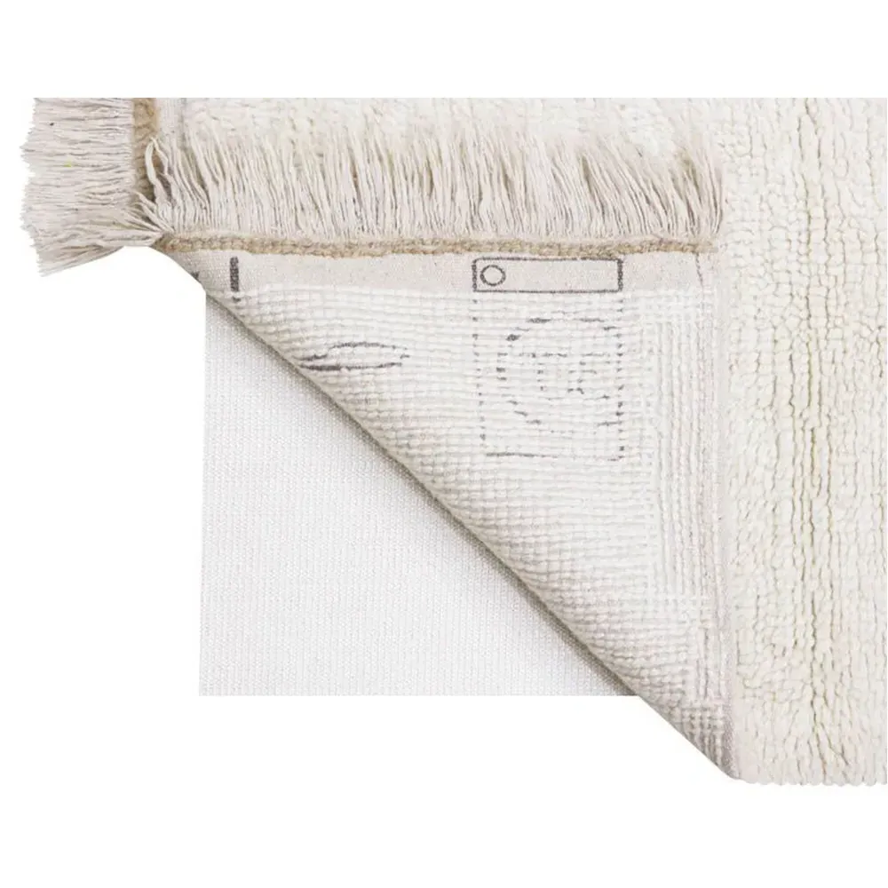 Steppe 4'x5'7" Solid Washable Rug - White, Wool