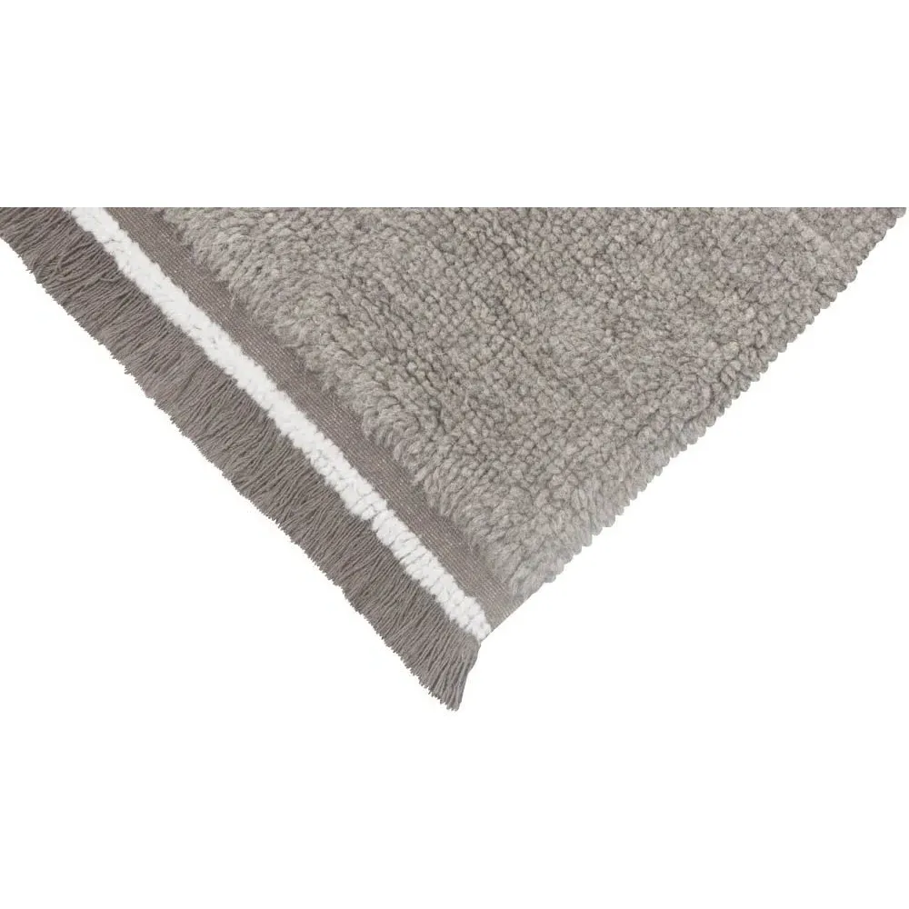 Steppe 5'7"x7'10" Solid Washable Rug - Grey, Wool