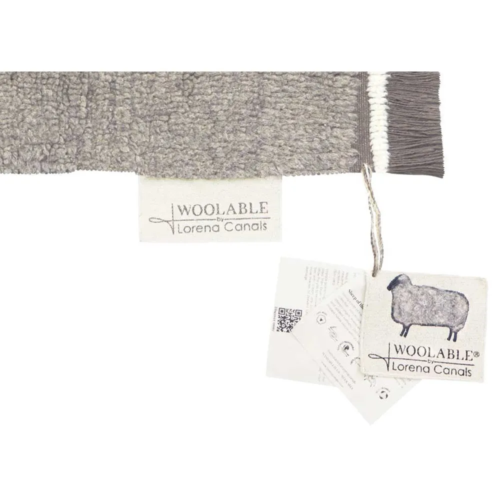 Steppe 5'7"x7'10" Solid Washable Rug - Grey, Wool