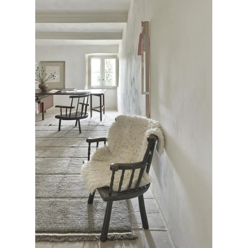 Steppe 5'7"x7'10" Solid Washable Rug - Grey, Wool