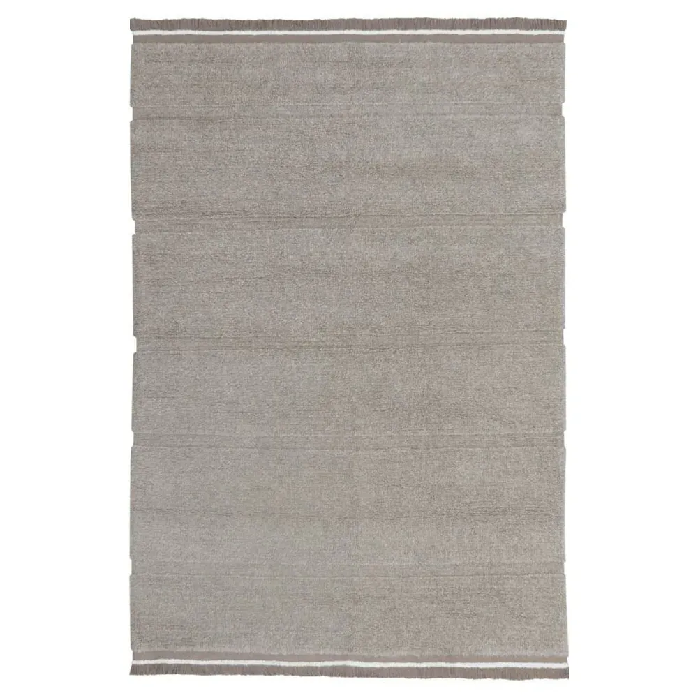 Steppe 5'7"x7'10" Solid Washable Rug - Grey, Wool