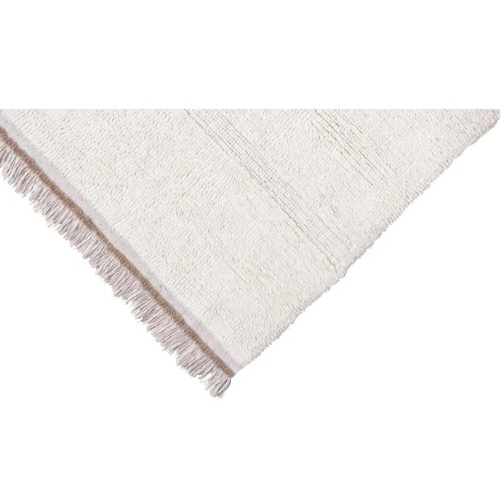 Steppe 5'7"x7'10" Solid Washable Rug - White, Wool